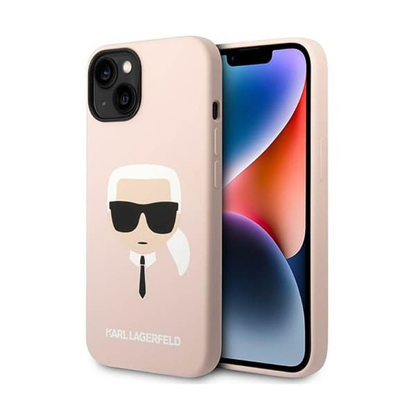 Karl Lagerfeld Silikone Ikonik Karls hoved - iPhone 14 Plus etui (pink)