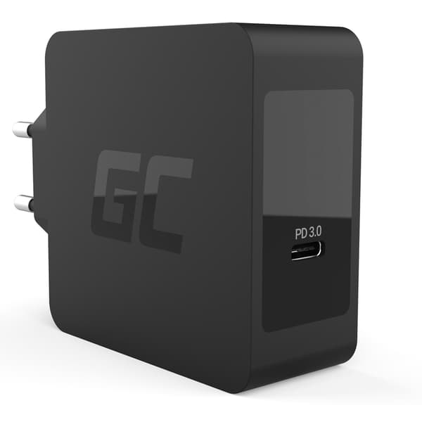 Green Cell - USB-C 60W PD oplader med USB-C kabel Sort