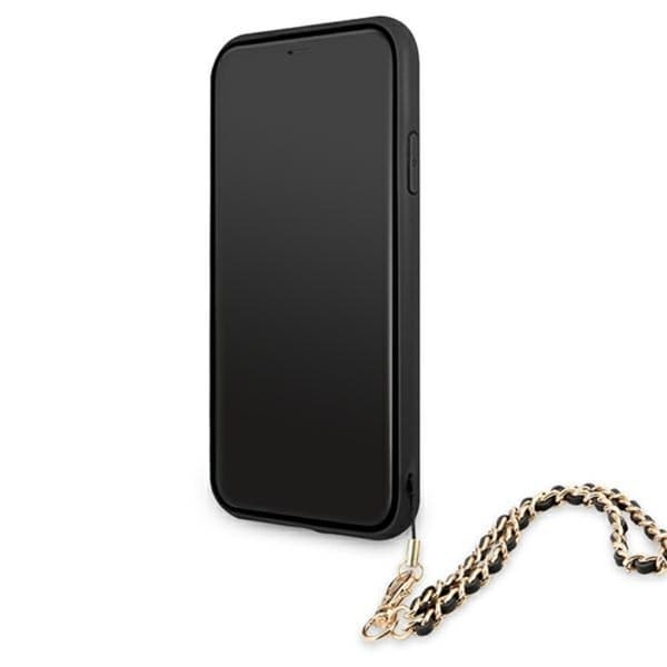 Guess Saffiano Chain - iPhone 11-fodral (svart)