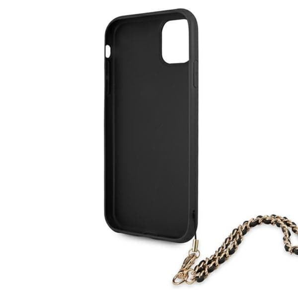 Guess Saffiano Chain - iPhone 11-fodral (svart)