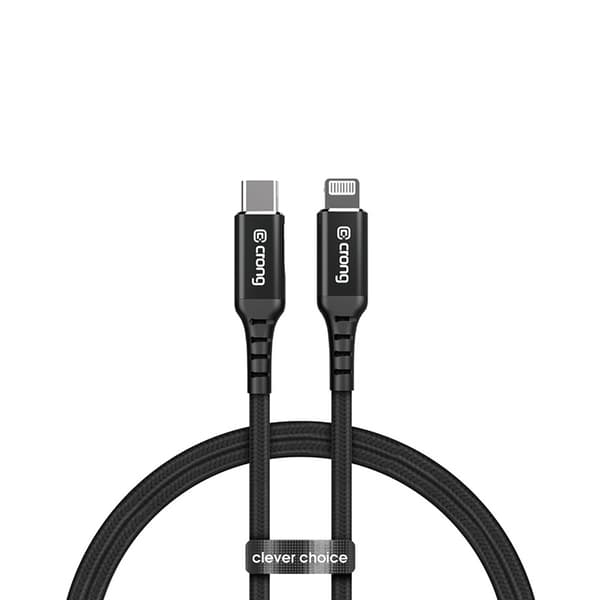Crong Armor Link - USB-C lynhurtigt opladningskabel med MFi-certificering 150 cm (sort)