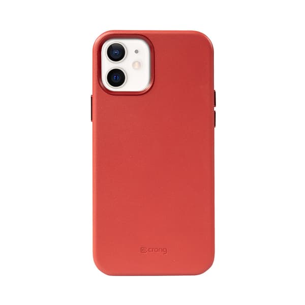 Crong Essential Cover Magnetic - iPhone 12 / iPhone 12 Pro MagSafe læderetui (rød)