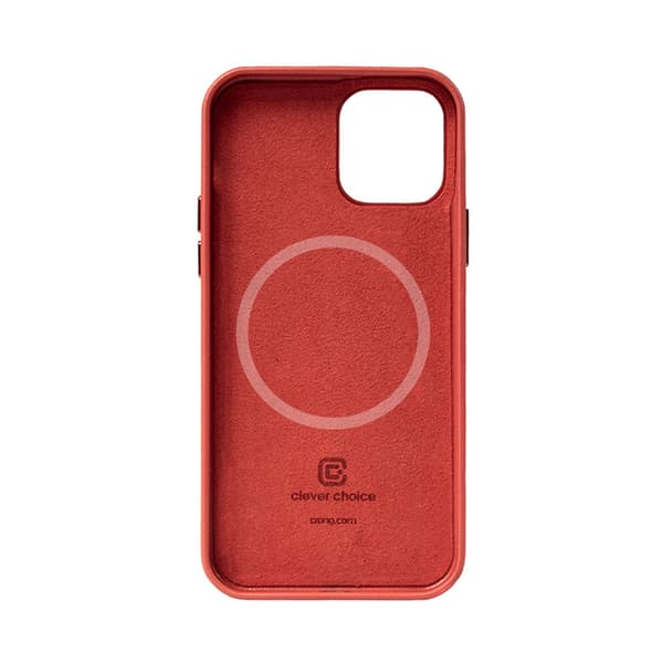 Crong Essential Cover Magnetic - iPhone 12 / iPhone 12 Pro MagSafe læderetui (rød)