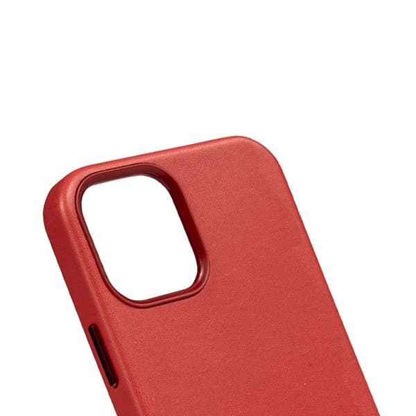 Crong Essential Cover Magnetic - iPhone 12 / iPhone 12 Pro MagSafe læderetui (rød)