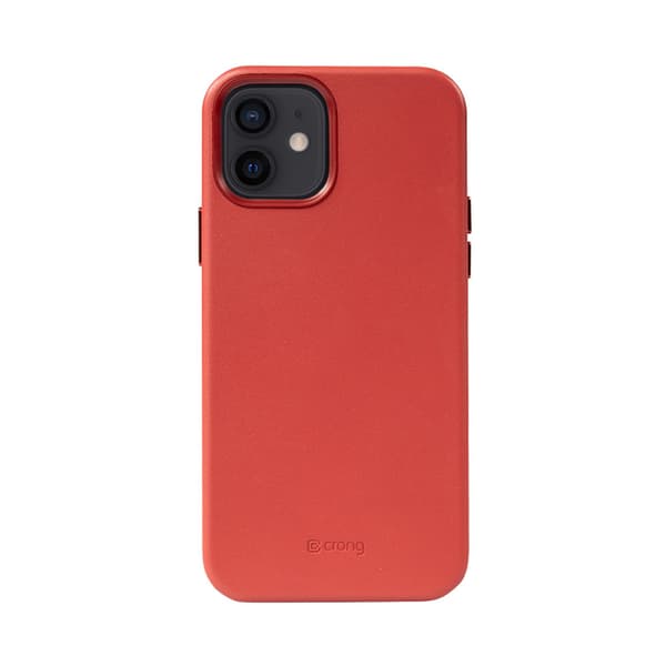 Crong Essential Cover Magnetic - iPhone 12 / iPhone 12 Pro MagSafe læderetui (rød)