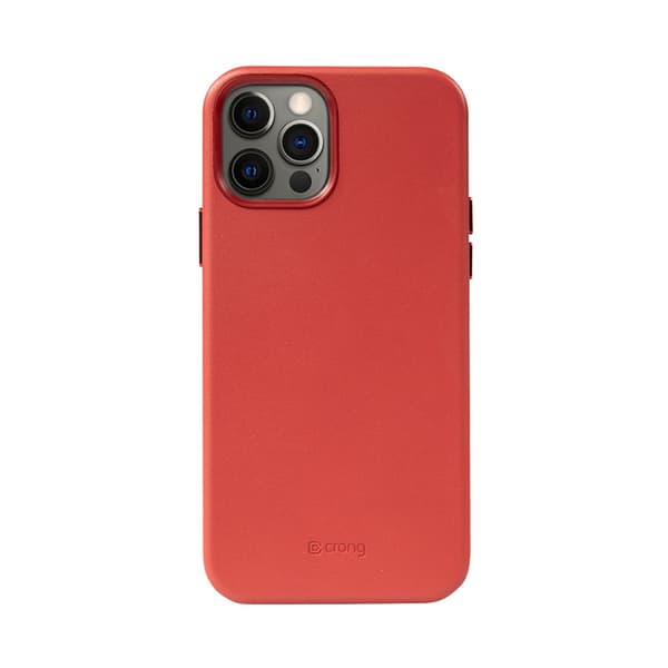 Crong Essential Cover Magnetic - iPhone 12 / iPhone 12 Pro MagSafe læderetui (rød)