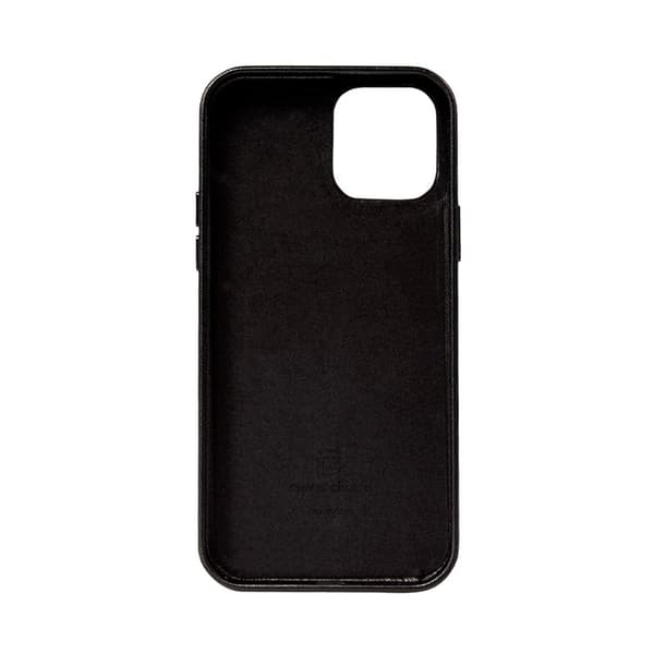 Crong Essential Cover - iPhone 12 Pro Max imiteret læderetui (sort)