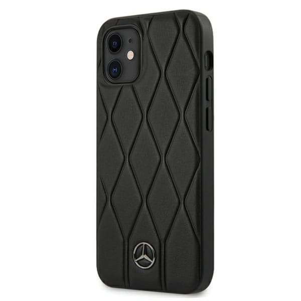 Mercedes Leather Wave Line - iPhone 12 minikotelo (musta)