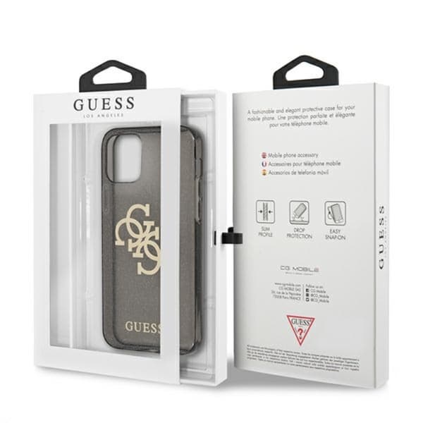Guess Glitter 4G Big Logo - iPhone 12 Pro Max etui (sort)