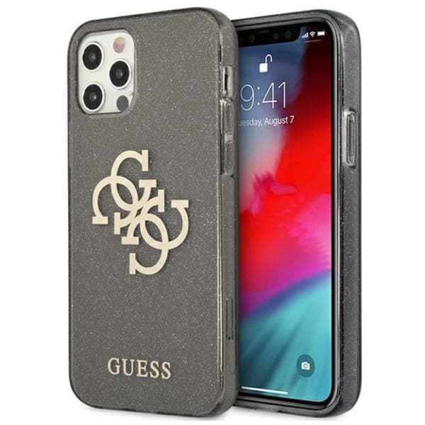 Guess Glitter 4G Big Logo - iPhone 12 Pro Max etui (sort)