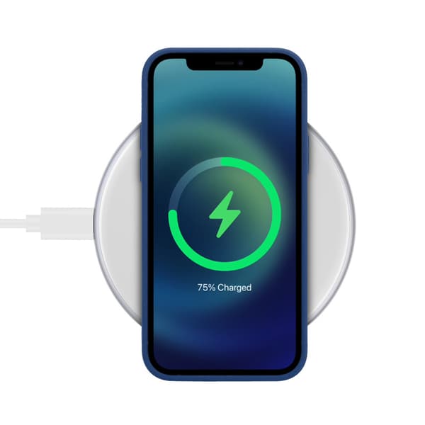 Crong PowerSpot Fast Wireless Charger – Aluminium Qi 15W USB-C trådløs oplader med hærdet glasbelægning (sølvhvid)