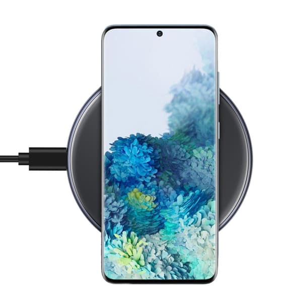 Langaton Crong PowerSpot -pikalaturi – alumiininen Qi 15 W:n langaton USB-C-laturi karkaistulla lasipinnoitteella (Shadow Black)