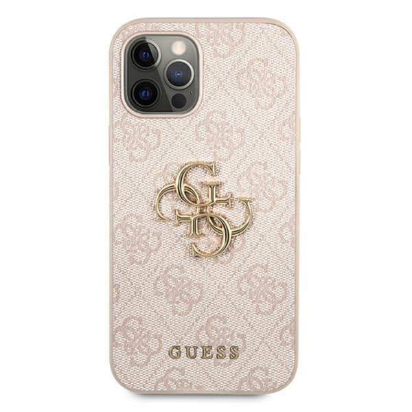 Guess 4G Big Metal Logo - iPhone 12 / iPhone 12 Pro-cover (Pink)