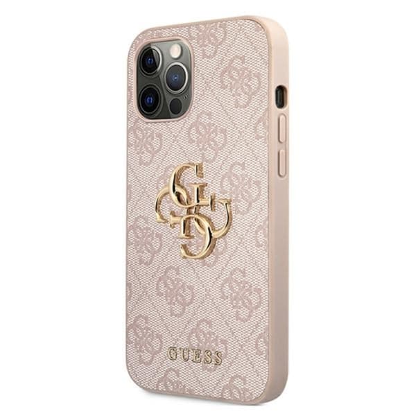 Guess 4G Big Metal Logo - iPhone 12 / iPhone 12 Pro-cover (Pink)