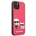 Miniatyrbillede 4 af 8: Karl Lagerfeld PU-læder Karl & Choupette præget - iPhone 13 Mini-etui (fuchsia)