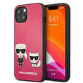Miniatyrbillede 1 af 8: Karl Lagerfeld PU-læder Karl & Choupette præget - iPhone 13 Mini-etui (fuchsia)