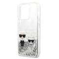 Pikkukuva 6 / 8: Karl Lagerfeld Liquid Glitter Karl & Choupette - iPhone 13 Pro -kotelo (hopea)