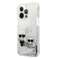 Pikkukuva 2 / 8: Karl Lagerfeld Liquid Glitter Karl & Choupette - iPhone 13 Pro -kotelo (hopea)