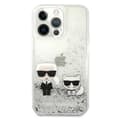Pikkukuva 3 / 8: Karl Lagerfeld Liquid Glitter Karl & Choupette - iPhone 13 Pro Max -kotelo (hopea)