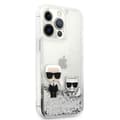 Pikkukuva 4 / 8: Karl Lagerfeld Liquid Glitter Karl & Choupette - iPhone 13 Pro Max -kotelo (hopea)