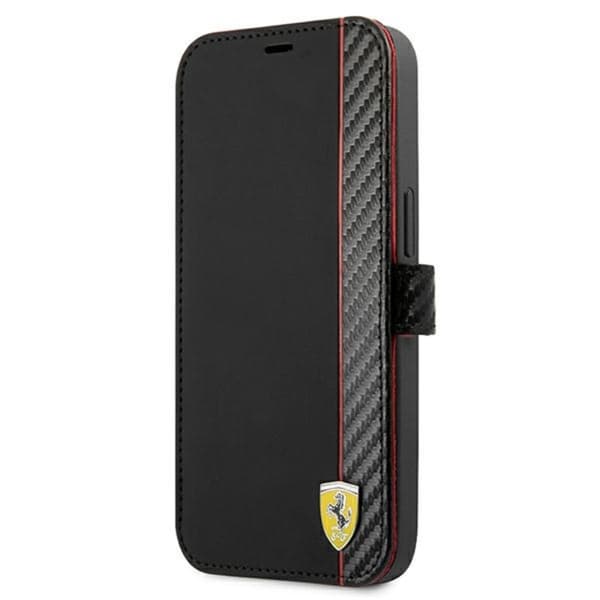 Ferrari Booktype On Track Carbon Stripe - iPhone 13 mini cover (sort)