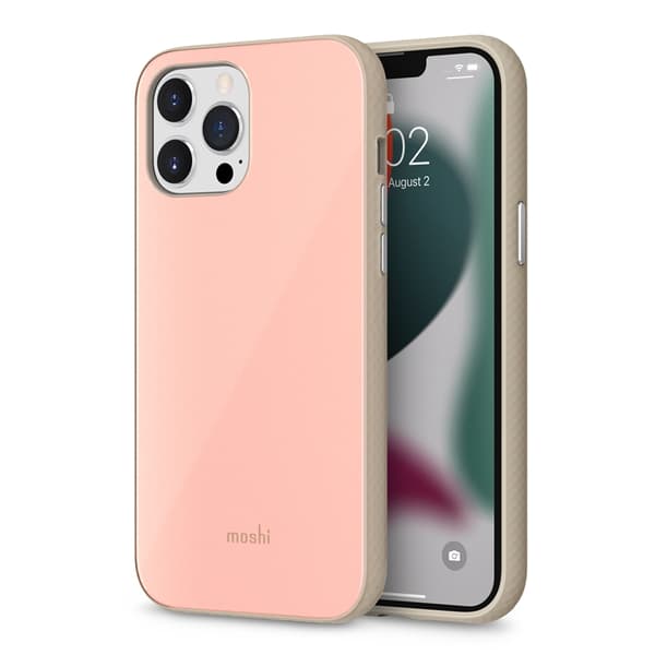 Moshi iGlaze Slim Hardshell Fodral - iPhone 13 Pro Max Fodral (SnapTo System) (Dahlia Pink)