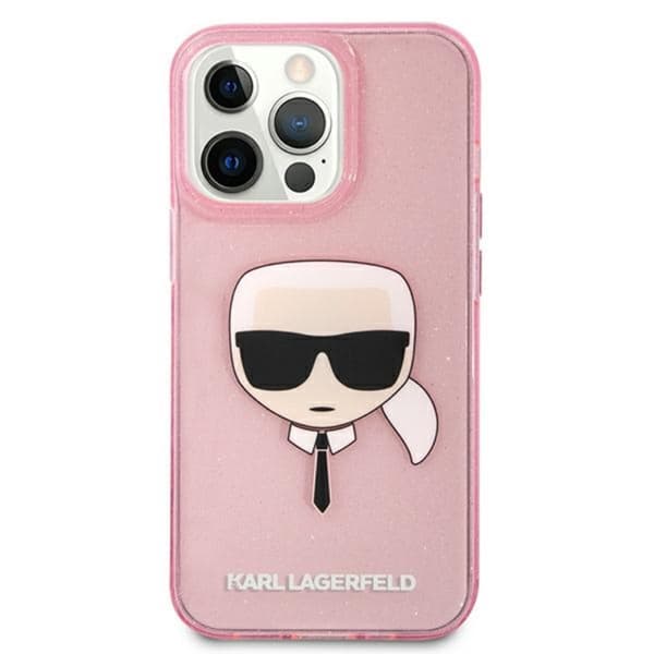 Karl Lagerfeld Karl's Head Glitter - iPhone 13 Pro Max etui (Pink)
