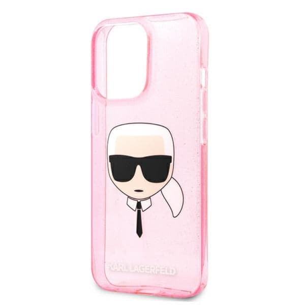 Karl Lagerfeld Karl's Head Glitter - iPhone 13 Pro Max etui (Pink)