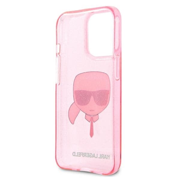 Karl Lagerfeld Karl's Head Glitter - iPhone 13 Pro Max etui (Pink)