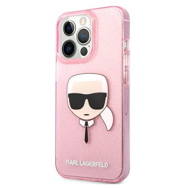 Karl Lagerfeld Karl's Head Glitter - iPhone 13 Pro Max etui (Pink)
