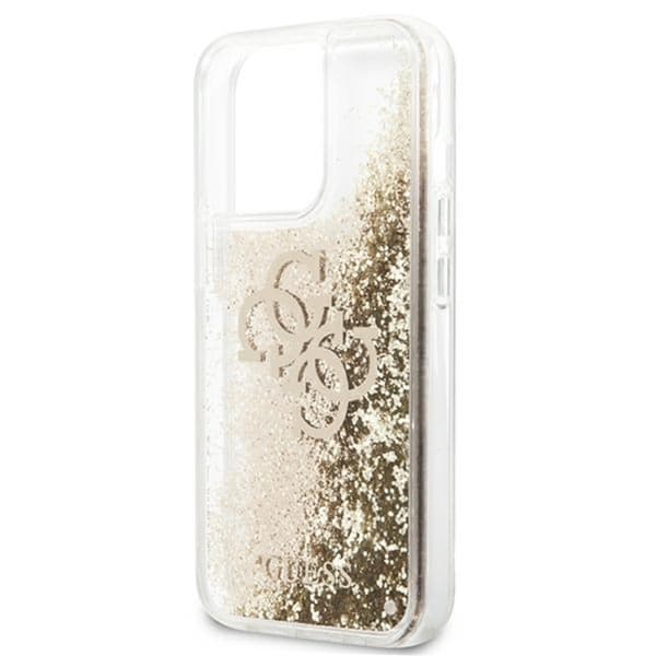 Guess Liquid Glitter 4G Big Logo - iPhone 13 Pro Max etui (guld)