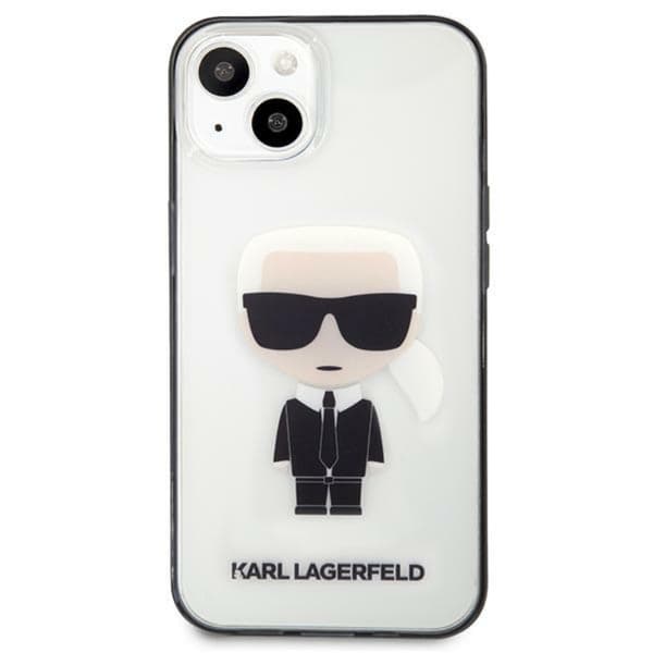 Karl Lagerfeld Ikonik Karl - iPhone 13 mini cover (gennemsigtig / sort ramme)