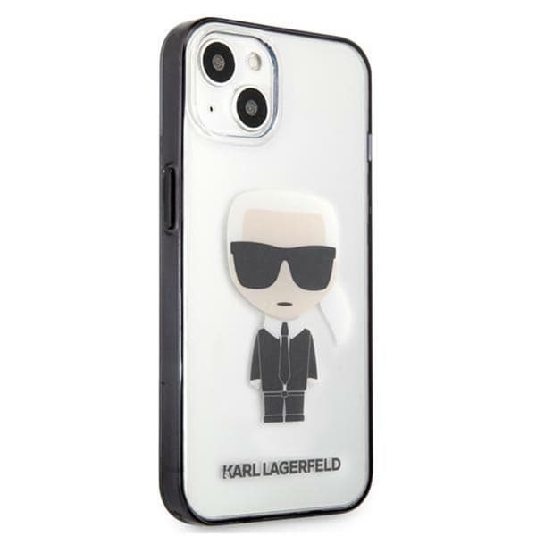 Karl Lagerfeld Ikonik Karl - iPhone 13 mini cover (gennemsigtig / sort ramme)