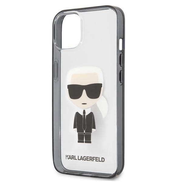 Karl Lagerfeld Ikonik Karl - iPhone 13 mini cover (gennemsigtig / sort ramme)