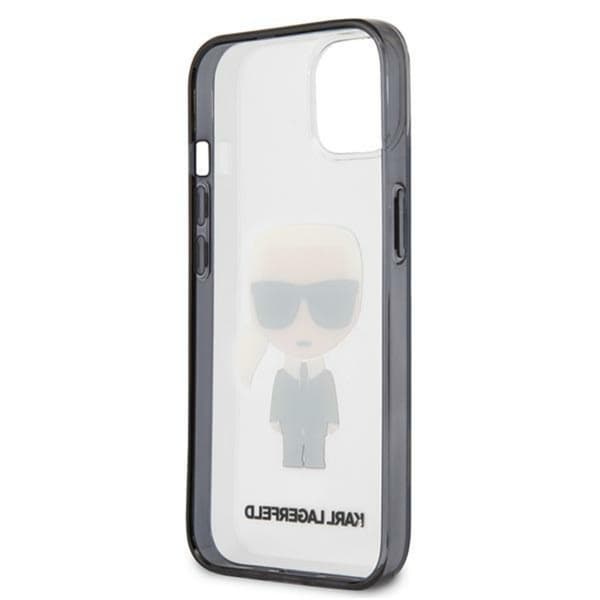 Karl Lagerfeld Ikonik Karl - iPhone 13 mini cover (gennemsigtig / sort ramme)