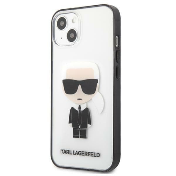 Karl Lagerfeld Ikonik Karl - iPhone 13 mini cover (gennemsigtig / sort ramme)