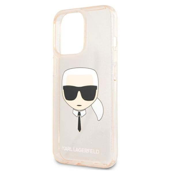 Karl Lagerfeld Karl's Head Glitter - iPhone 13 Pro-etui (guld)