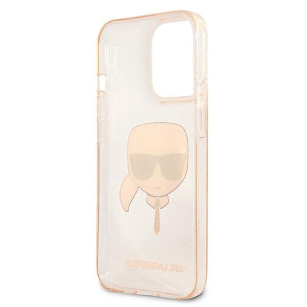Karl Lagerfeld Karl's Head Glitter - iPhone 13 Pro-etui (guld)