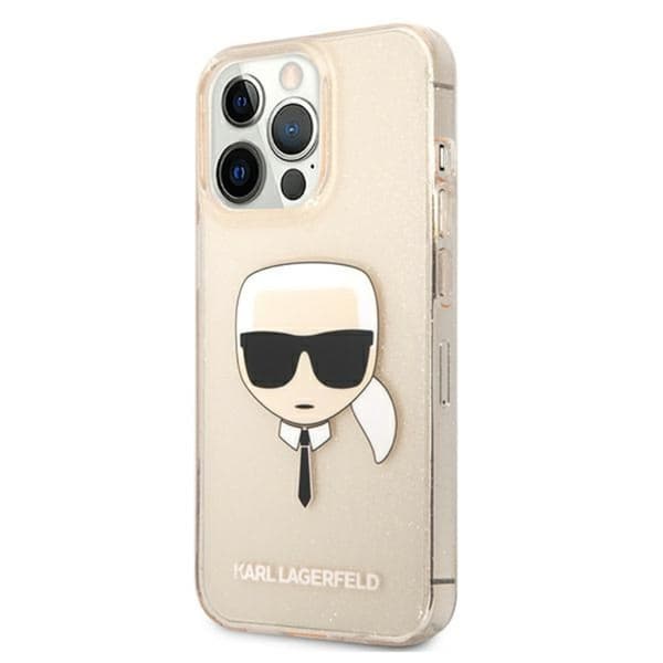 Karl Lagerfeld Karl's Head Glitter - iPhone 13 Pro-etui (guld)