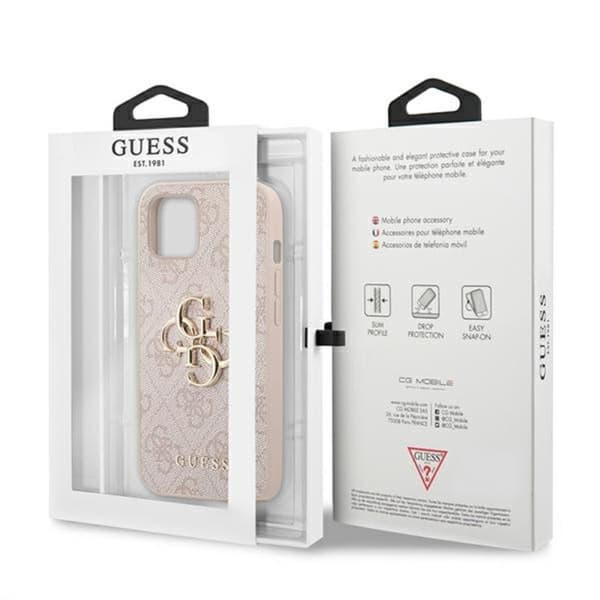 Guess 4G Big Metal Logo - iPhone 13 etui (Pink)