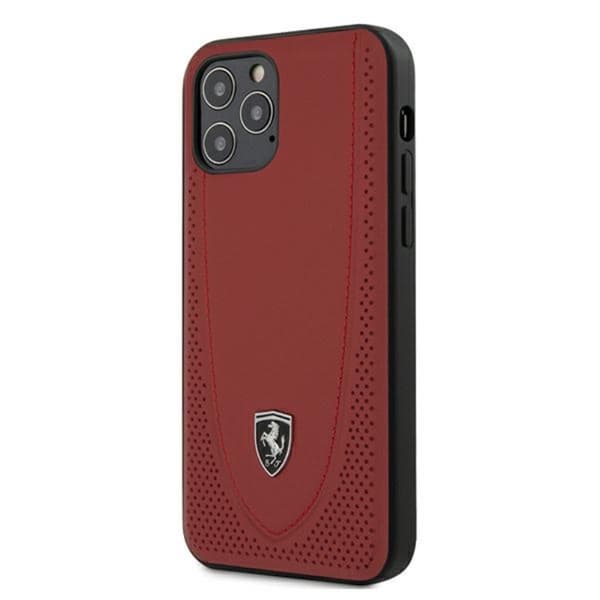FERRARI Off Track perforerad - iPhone 12 / iPhone 12 Pro-fodral (röd)