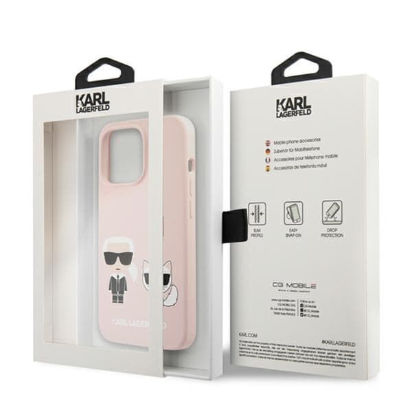 Karl Lagerfeld Slilicone Karl & Choupette - iPhone 13 Pro etui (pink)