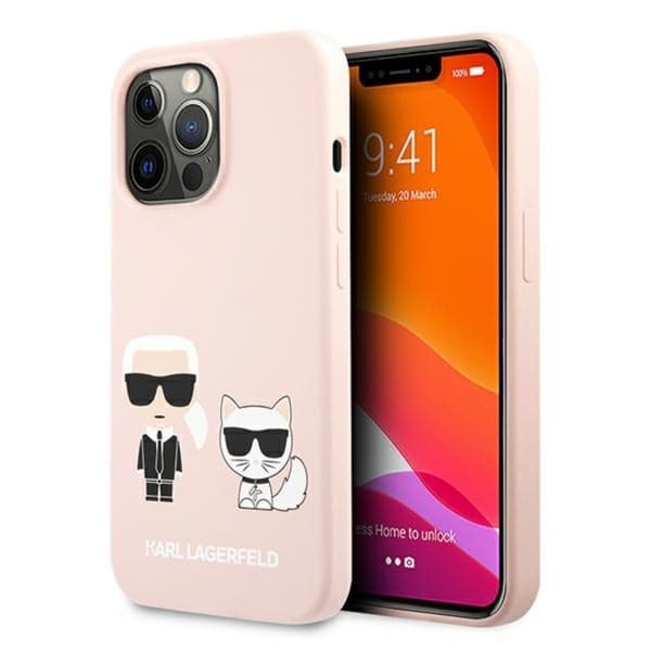 Karl Lagerfeld Slilicone Karl & Choupette - iPhone 13 Pro etui (pink)