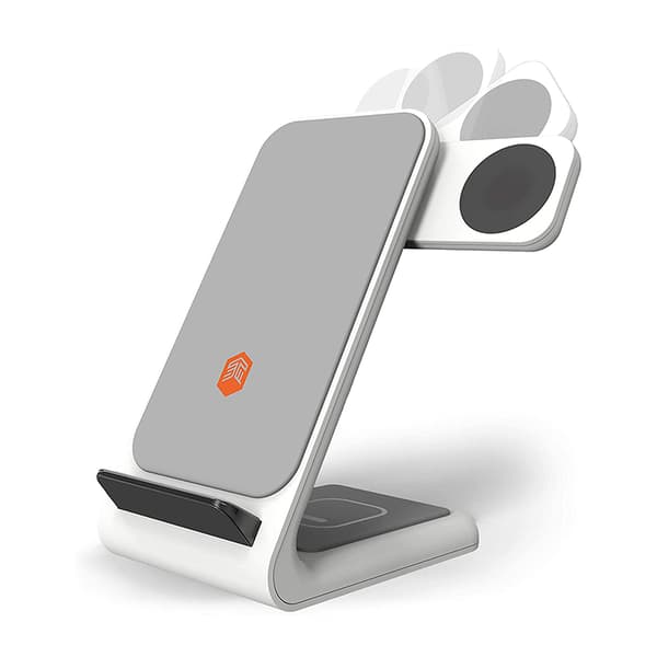 STM ChargeTree Swing – 3-i-1 trådløs oplader til iPhone, AirPods og Apple Watch (hvid)
