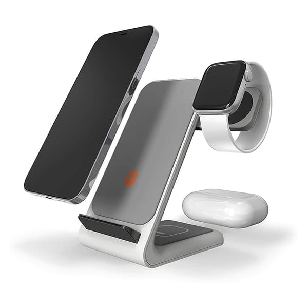 STM ChargeTree Swing – 3-i-1 trådløs oplader til iPhone, AirPods og Apple Watch (hvid) Hvid