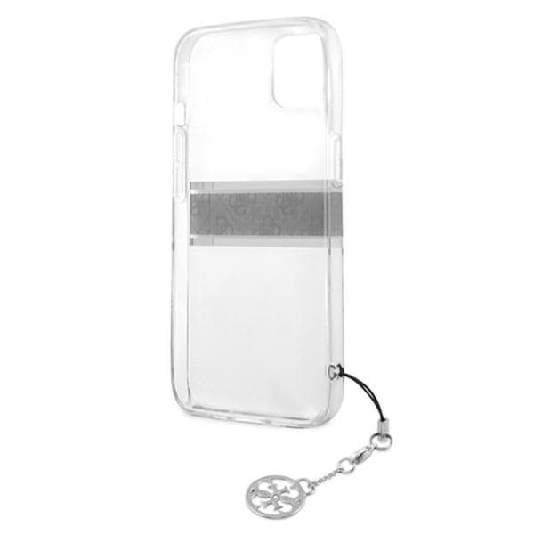 Guess 4G Stripe Grey Charm - iPhone 13 mini cover (gennemsigtig)