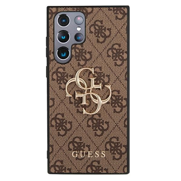 Guess 4G Big Metal Logo - Samsung Galaxy S22 Ultra Cover (Brun)