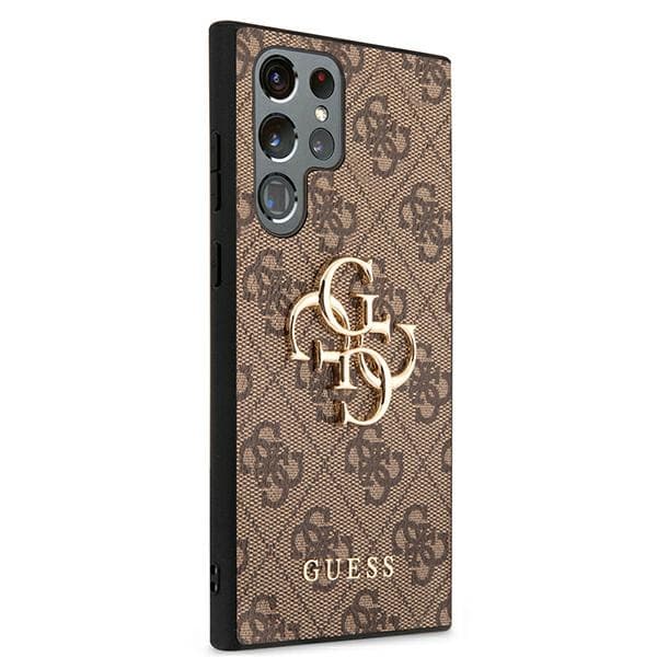 Guess 4G Big Metal Logo - Samsung Galaxy S22 Ultra Cover (Brun)