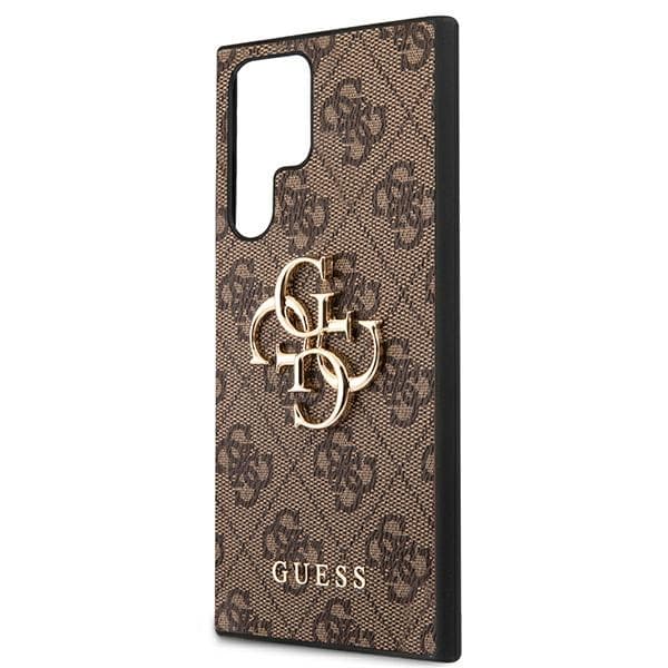 Guess 4G Big Metal Logo - Samsung Galaxy S22 Ultra Cover (Brun)