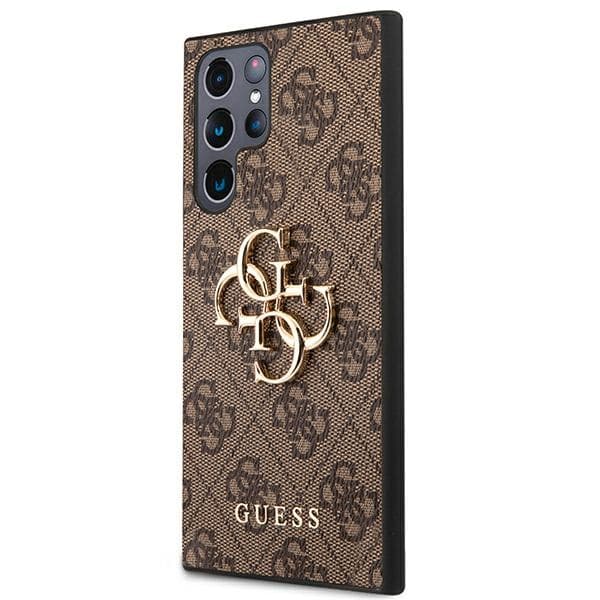 Guess 4G Big Metal Logo - Samsung Galaxy S22 Ultra Cover (Brun)